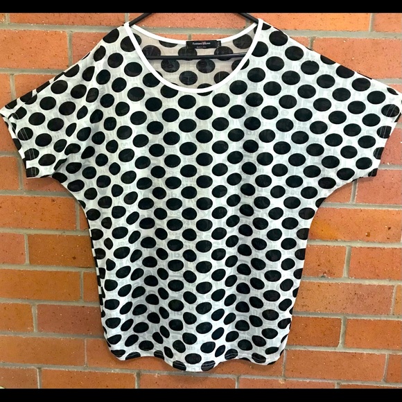 Fashion u Love Tops - POLKA DOT TOP - BLACK/WHITE